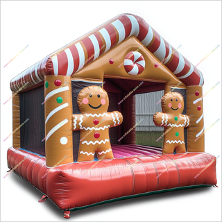 Christmas Gingerbread House Bounce Around Inflatable Bouncer Play Small Bouncy Castle Hire - Inflatable-Zone