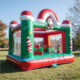 Christmas Santa Jumping Castle Bounce Inflatables Near Me Outdoor Jump House Commercial Bounce House For Sale