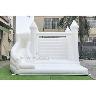 Fun And Exciting Wedding Jumping Castle Slide Combo Bounce House White Inflatable Bouncy For Backyard Trampoline Party