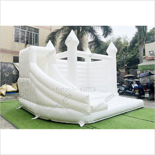 Fun And Exciting Wedding Jumping Castle Slide Combo Bounce House White Inflatable Bouncy For Backyard Trampoline Party