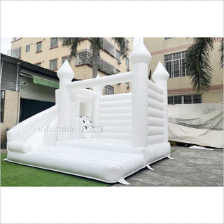 Fun And Exciting Wedding Jumping Castle Slide Combo Bounce House White Inflatable Bouncy For Backyard Trampoline Party