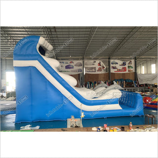 Blue Dolphin Wave Commercial Inflatable Slide Ocean Style Single Lane Slide Bouncy And Fun Party