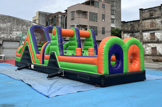 Commercial Obstacle Course Inflatable Interactive Games Obstacle Course Moon Bounce Outdoor Playground Slide