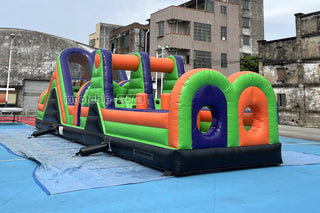 Commercial Obstacle Course Inflatable Interactive Games Obstacle Course Moon Bounce Outdoor Playground Slide