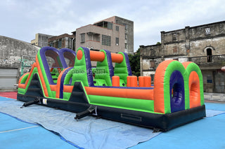 Commercial Obstacle Course Inflatable Interactive Games Obstacle Course Moon Bounce Outdoor Playground Slide