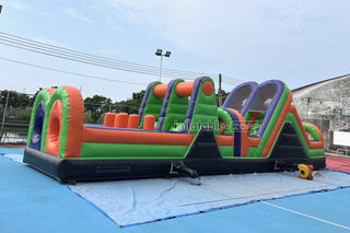 Commercial Obstacle Course Inflatable Interactive Games Obstacle Course Moon Bounce Outdoor Playground Slide