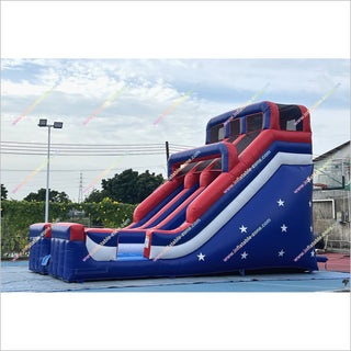 Cool Inflatable Water Slides Patriotic Themed Blow Up Water Slide And Pool Outdoor Rental For Parties