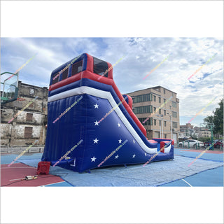 Cool Inflatable Water Slides Patriotic Themed Blow Up Water Slide And Pool Outdoor Rental For Parties