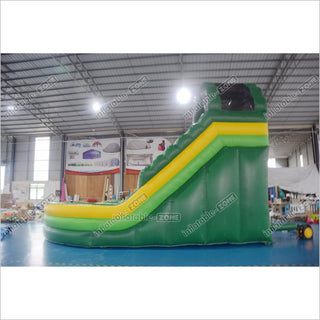 Green Marble Wave Curve Inflatable Water Slide Large Inflatable Water Park Theme With Dual Lane Water Slide