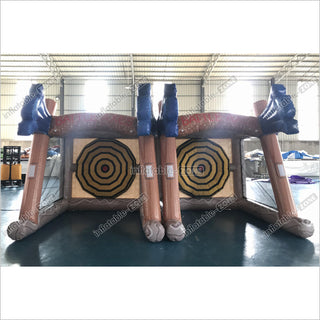 Interactive Inflatable Double Battle Axes Throwing Games Inflatable Target Shoot Axe Dart For Party