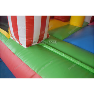 Colorful Double Slide Inflatable Bouncer Blow Up Jumper Crazy Ferris Wheel Inflatable Bouncy Castle Slide