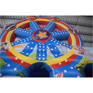 Colorful Double Slide Inflatable Bouncer Blow Up Jumper Crazy Ferris Wheel Inflatable Bouncy Castle Slide