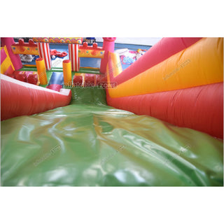 Colorful Double Slide Inflatable Bouncer Blow Up Jumper Crazy Ferris Wheel Inflatable Bouncy Castle Slide