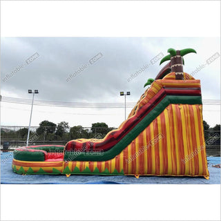 Tropical Wave Double Splash Water Slide Inflatable Jumpers Commercial Swimming Pool With Slide Inflatable For Playground