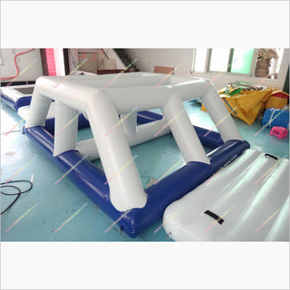 Float Water Park Inflatable Ladder Climb Floating Water Slide Combo Square Water Trampoline Water Games For Outside