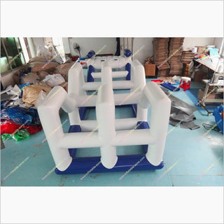 Float Water Park Inflatable Ladder Climb Floating Water Slide Combo Square Water Trampoline Water Games For Outside