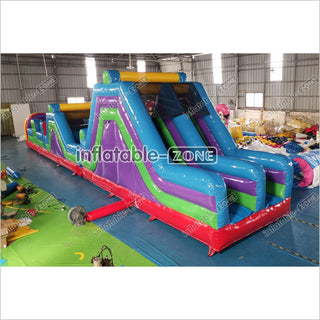 Giant Inflatable Obstacle Course Slip And Slide Fun Bouncy Obstacle Course For Adults And Kids