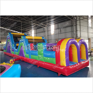 Giant Inflatable Obstacle Course Slip And Slide Fun Bouncy Obstacle Course For Adults And Kids