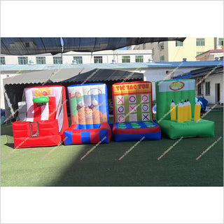 Fun Outdoor Activities 4 In 1 Inflatable Commercial Carnival Theme Party Interactive Games For Groups