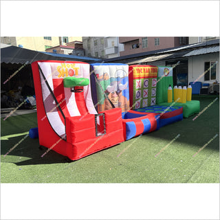 Fun Outdoor Activities 4 In 1 Inflatable Commercial Carnival Theme Party Interactive Games For Groups