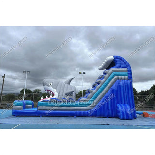 Commercial Grade Inflatable Water Slide Giant Shark Blow Up Water Slide Inflatable Slide for Party Event