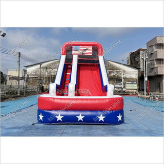 Americana Stars Giant Inflatable Water Slide Commercial Inflatable Pool Playground For Summer Party Events