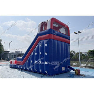 Americana Stars Giant Inflatable Water Slide Commercial Inflatable Pool Playground For Summer Party Events