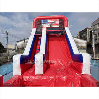 Americana Stars Giant Inflatable Water Slide Commercial Inflatable Pool Playground For Summer Party Events