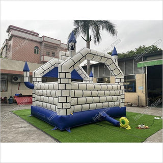 Commercial outdoor blue bounce house,commercial bouncy castles for sale