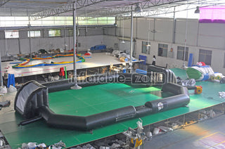 Black color Inflatable Soccer Field, indoor and outdoor inflatable Football Pitch Court