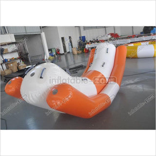 Inflatable water game seesaw orange color, inflatable seesaw for water game