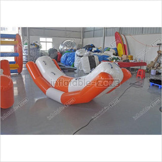 Inflatable water game seesaw orange color, inflatable seesaw for water game