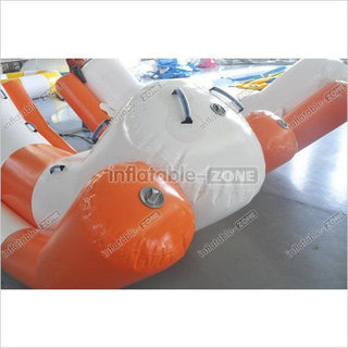 Inflatable water game seesaw orange color, inflatable seesaw for water game