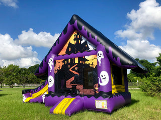 Haunted House Bounce House Combo Jumpers Party Halloween Inflatable Bouncy Castle With Slide Hire