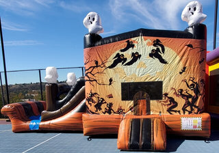 Rent A Halloween Bounce House Party Inflatables Spooky Bouncy Castle Combo Jump And Slide Bouncer