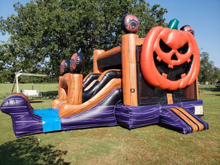 Jack O Lantern Bounce House Blow Up Halloween Castle Pumpkin Jump House Slide Combo Inflatables