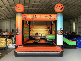 Halloween Inflatable House Pumpkin Jump N Slide Bouncer Party Time Bouncy Castle Park Amusement Trampoline Slide Combo