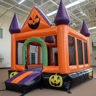 Halloween Themed Bouncy Castles Inflatable Entertainment Center Indoor Soft Play Pumpkin Bounce House For Sale