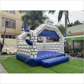 Commercial outdoor blue bounce house,commercial bouncy castles for sale