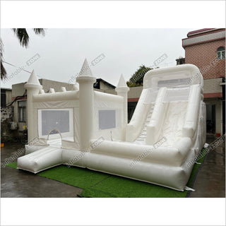 White Custom Inflatable Wedding Bounce Castle White Bounce House Castle