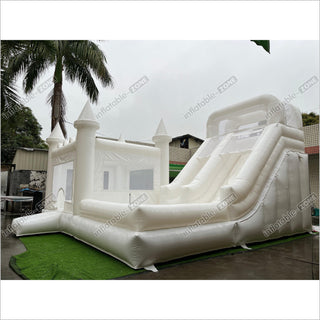 White Custom Inflatable Wedding Bounce Castle White Bounce House Castle