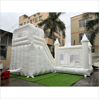 White Custom Inflatable Wedding Bounce Castle White Bounce House Castle