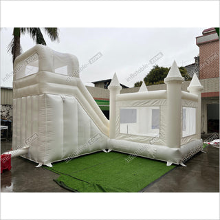 White Custom Inflatable Wedding Bounce Castle White Bounce House Castle