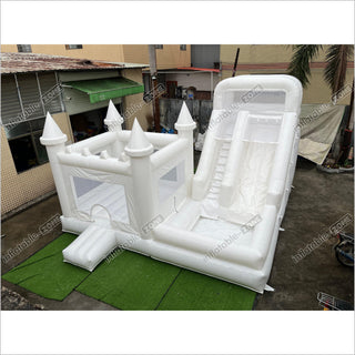 White Custom Inflatable Wedding Bounce Castle White Bounce House Castle