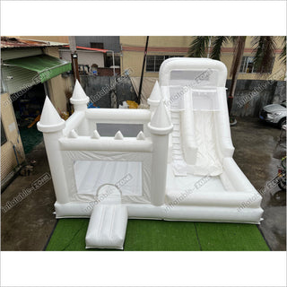 White Custom Inflatable Wedding Bounce Castle White Bounce House Castle