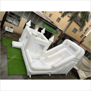 White Custom Inflatable Wedding Bounce Castle White Bounce House Castle