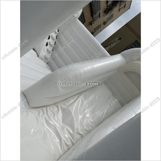 Inflatable White Bounce House White Double Slide Wedding Bouncy Castle