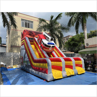 Inflatable Fire Truck Slide Jumper House Car Inflatable Dry Slide