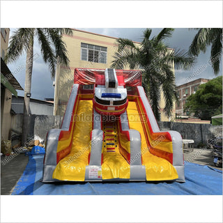 Inflatable Fire Truck Slide Jumper House Car Inflatable Dry Slide