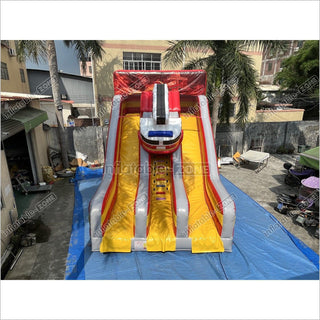 Inflatable Fire Truck Slide Jumper House Car Inflatable Dry Slide